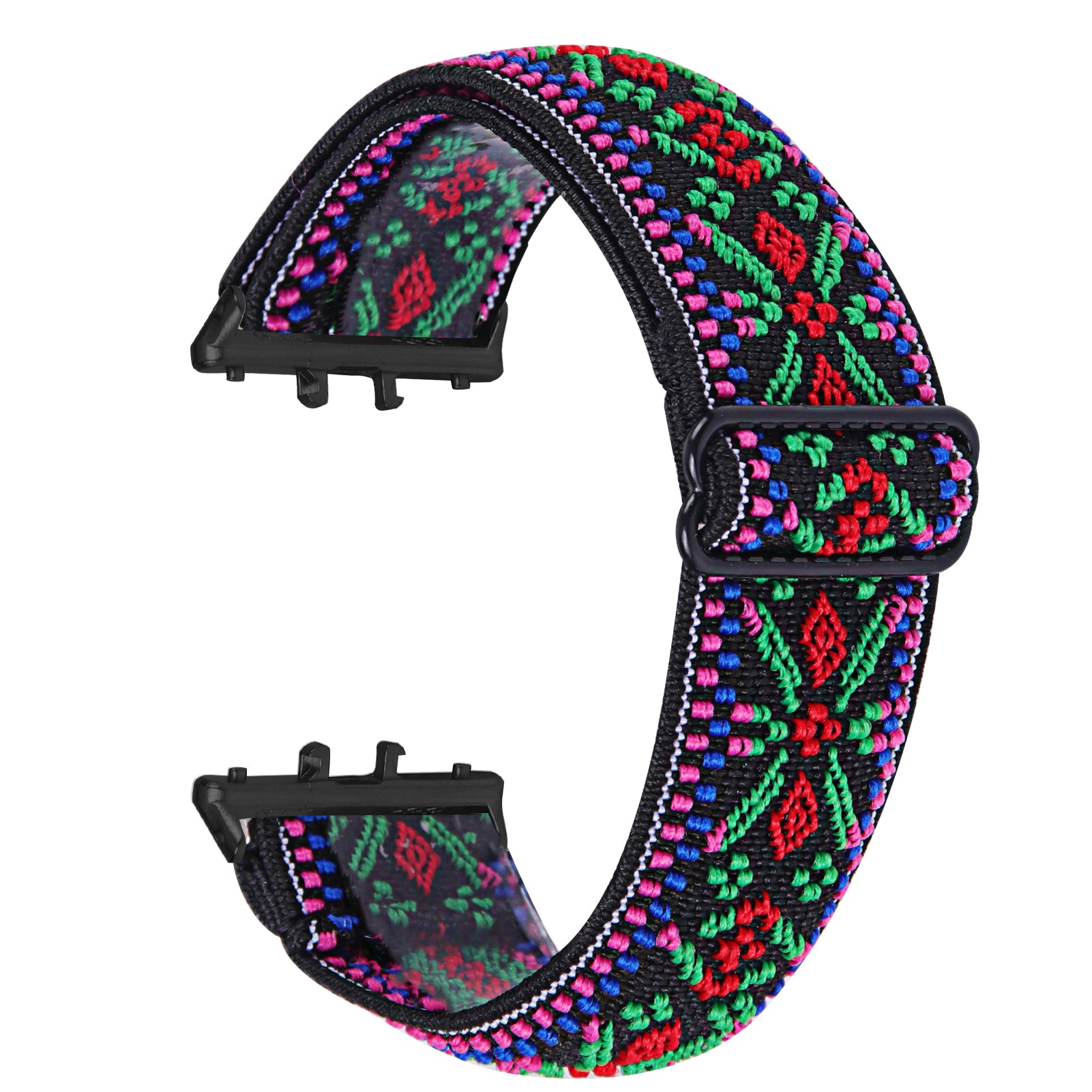 For Samsung Galaxy Fit3 SM-R390 Elastic Wrist Band Pattern Design Watch Strap (Black Buckle) - 1 For Samsung Galaxy Fit3 SM-R390 Elastic Wrist Band Pattern Design Watch Strap (Black Buckle) - 1